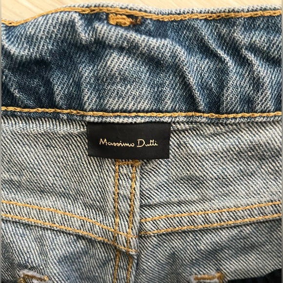 Jeans Massimo Dutti High Waist Stovepipe Seamed Front Med Wash 90s Style 29W - Picture 12 of 12